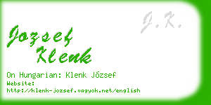 jozsef klenk business card